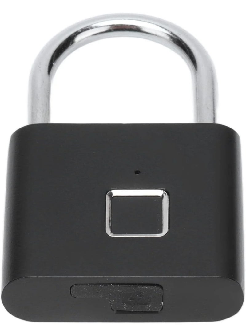 Smart Fingerprint Padlock with Biometric Keyless Entry - IP65 Waterproof & USB Rechargeable Security Lock - Bluetooth App Control for Gym, Locker, & Office - Zinc Alloy Anti-Theft Protection (Black) - Image 5